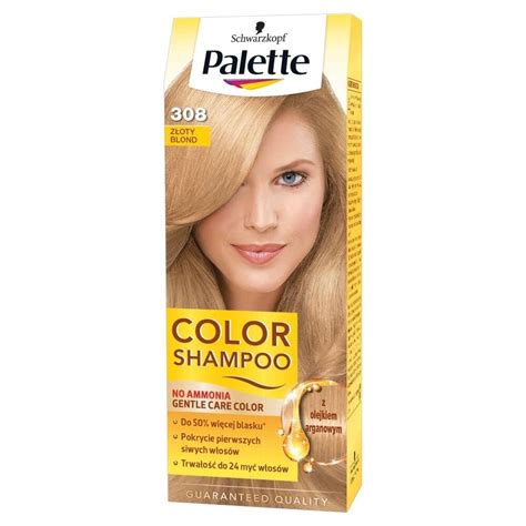 žena s lesklými blond vlasmi po použití Palette Color Shampoo