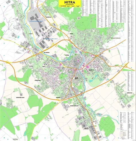 mapa Nitry s vyznačenými službami