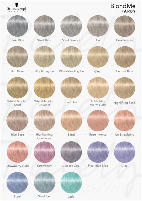 paleta blond odtieňov