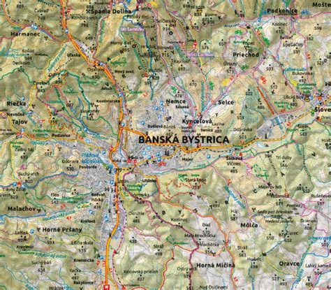 mapa centra mesta Banská Bystrica