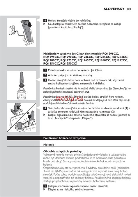 schéma údržby a čistenia elektrického holiaceho strojčeka