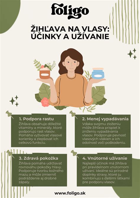 Infografika o účinkoch žihľavy na vlasy