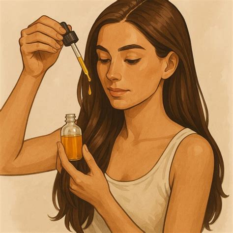 Ilustrácia účinkov lopúchového oleja na vlasy