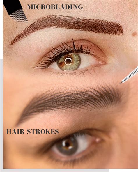 ukážka techniky hair strokes a microblading