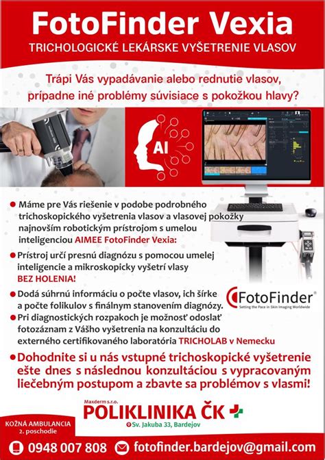 Ilustrácia: Trichoskopické vyšetrenie pokožky hlavy