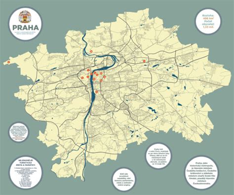 Mapa Prahy s vyznačenou adresou kaderníckeho salónu