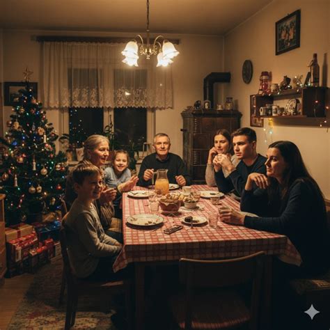 Slovenská rodina pri vianočnom stole v roku 1938