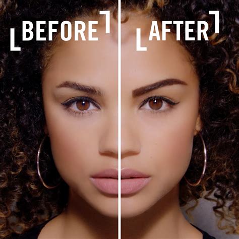 Porovnanie obočia pred a po použití Rimmel Brow This Way