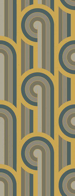 Geometrické vzory a lúčovité motívy v štýle Art Deco