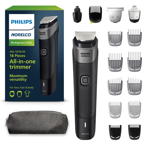 Detailný pohľad na Philips Multigroom series 5000 so sadou nadstavcov
