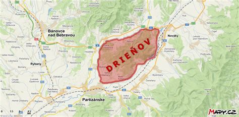 Mapa Strážovských vrchov s vyznačenými zaujímavými miestami