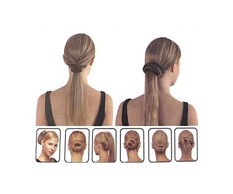 Ilustrácia pomôcky na drdol Sibel Izy a vlasy pred a po jej použití