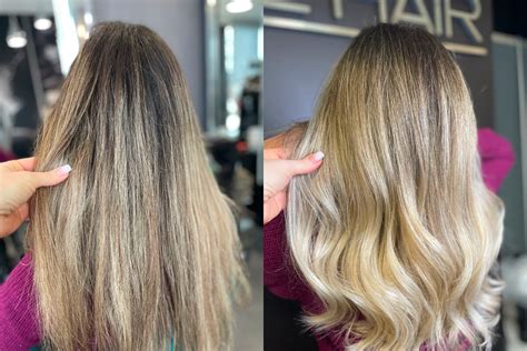 ukážka techniky nanášania farby pri balayage