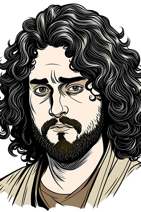 historická kresba stredovekého muža s upravenými vlasmi