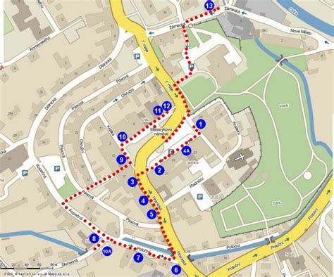 mapa mesta s vyznačenou trasou k salónu