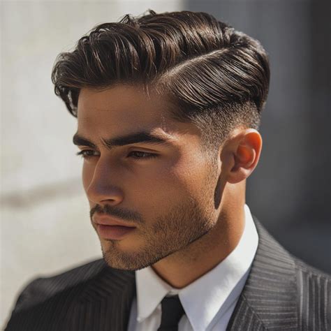 Muž s účesom Side Part