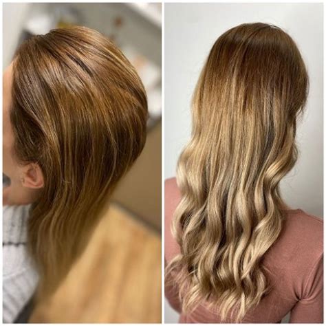 Ukážka rôznych typov melíru na blond vlasoch