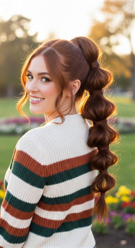 Moderný účes Bubble Ponytail