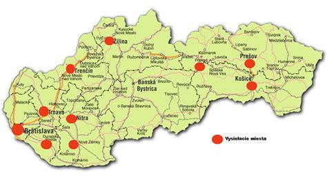 mapa regiónu s vyznačenými centrami krásy
