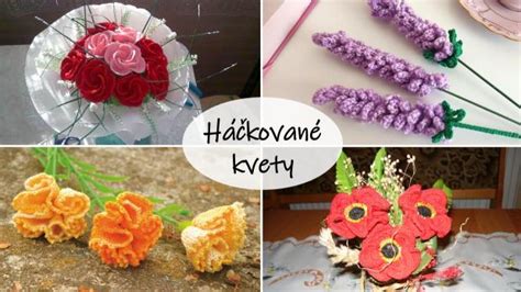 detailný pohľad na háčkované kvety s korálkami
