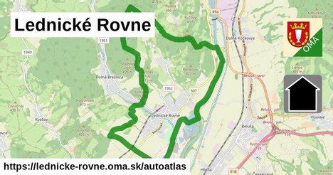 mapa obce Lednické Rovne s vyznačenými službami