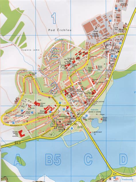 Mapa mesta Námestovo s vyznačenou polohou Kaderníctva Terno