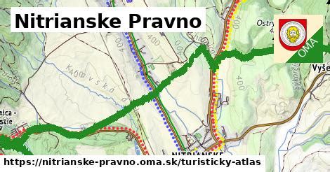 Mapa obce Nitrianske Pravno s vyznačenými prevádzkami služieb