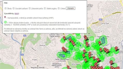Mapa Levíc s vyznačenými kaderníctvami
