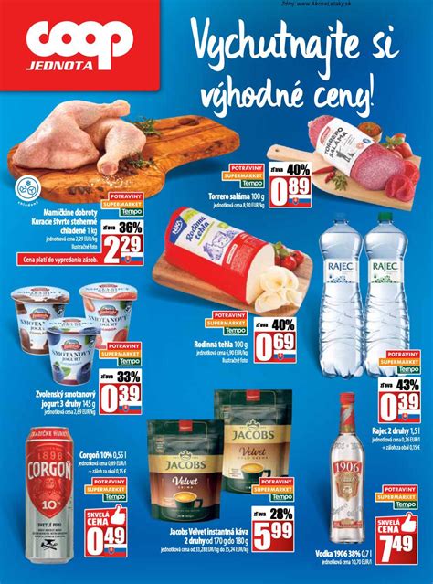 Náhľad aktuálneho COOP Jednota letáku s vybranými akciami