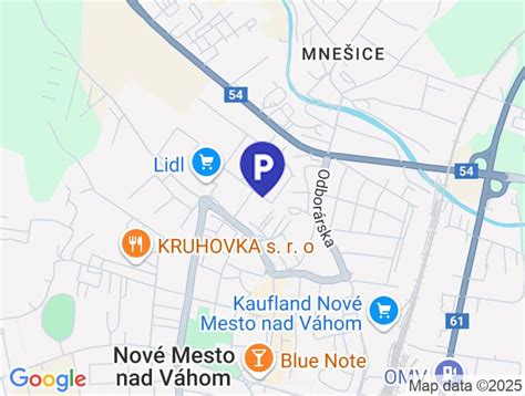 Mapa s vyznačenou polohou kaderníctva Romanetta v Novom Meste nad Váhom