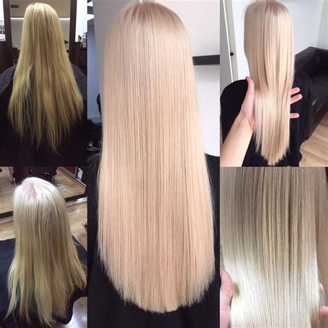 zdravé a lesklé blond vlasy v salóne