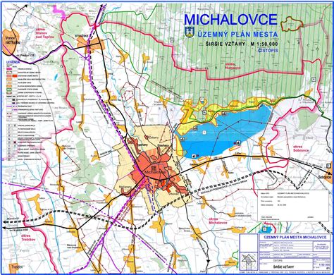 Mapa mesta Michalovce