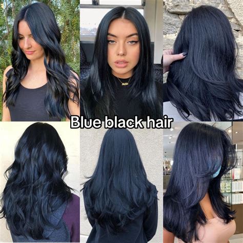 Hair color swatch for blue-black hair dye