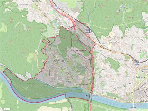 mapa mestskej časti Bratislava Karlova Ves
