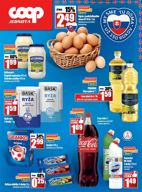 Príklad letáku COOP Jednota s akciovými ponukami