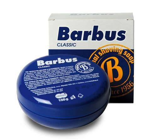 Detailný pohľad na balenie mydla na holenie Barbus Classic