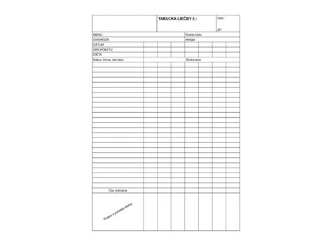 tabuľka s harmonogramom liečby vší