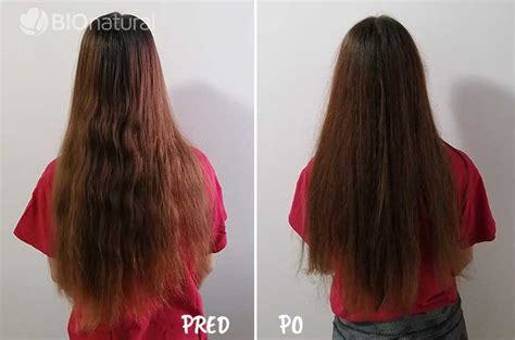 Vlasy pred a po použití posilňujúceho šampónu