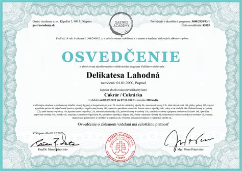 Certifikát o úspešnom absolvovaní školenia depilácie