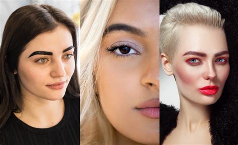 porovnanie svetlých vlasov a tmavého obočia na modelke