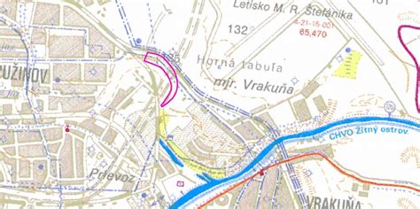 Mapa kaderníctiev vo Vrakuni