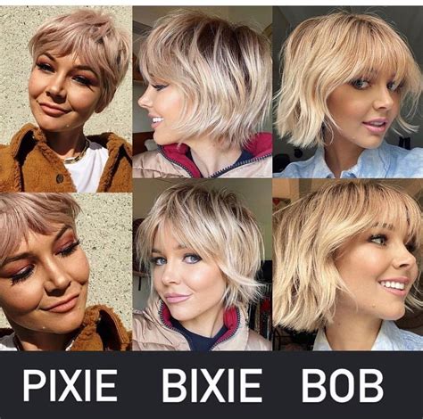 porovnávacia schéma strihov pixie, bob a bixie