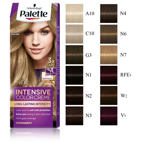 Paleta odtieňov blond farieb Palette Intensive Color Creme