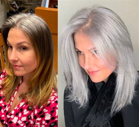 Šedivé vlasy s melírom