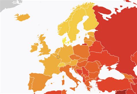 Mapa rozšírenia blond vlasov v Európe