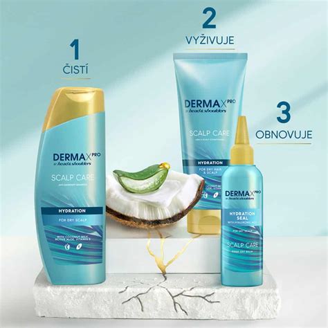 Ilustrácia pokožky hlavy s lupinami a šampónom