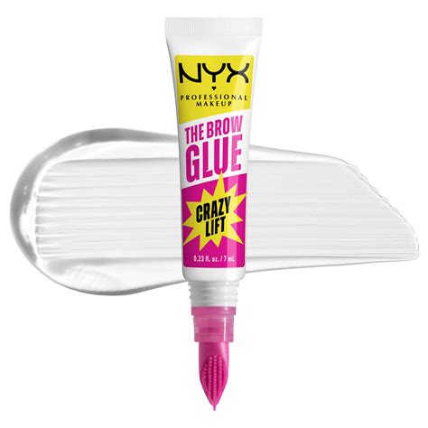 Obočie pred a po použití NYX The Brow Glue