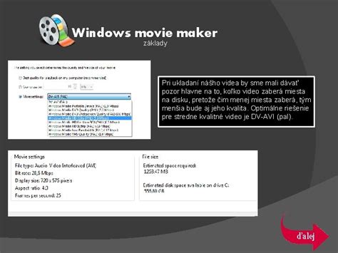 Chyba pri ukladaní videa v Movie Maker